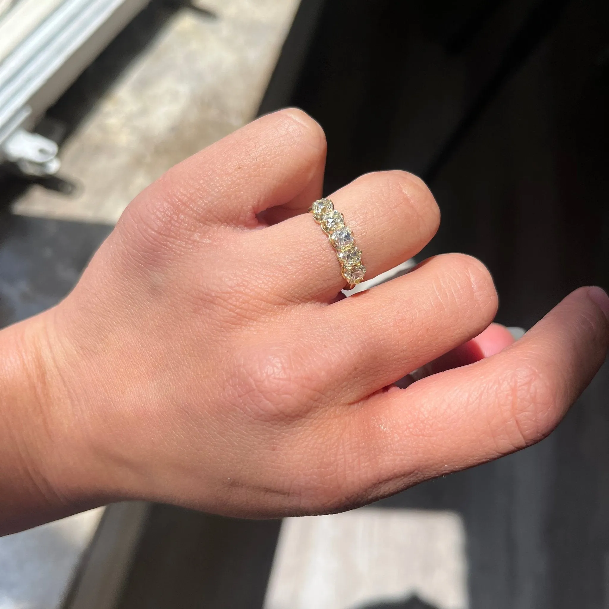 1.52ctw Old Mine Cut Diamond 5-Stone Band