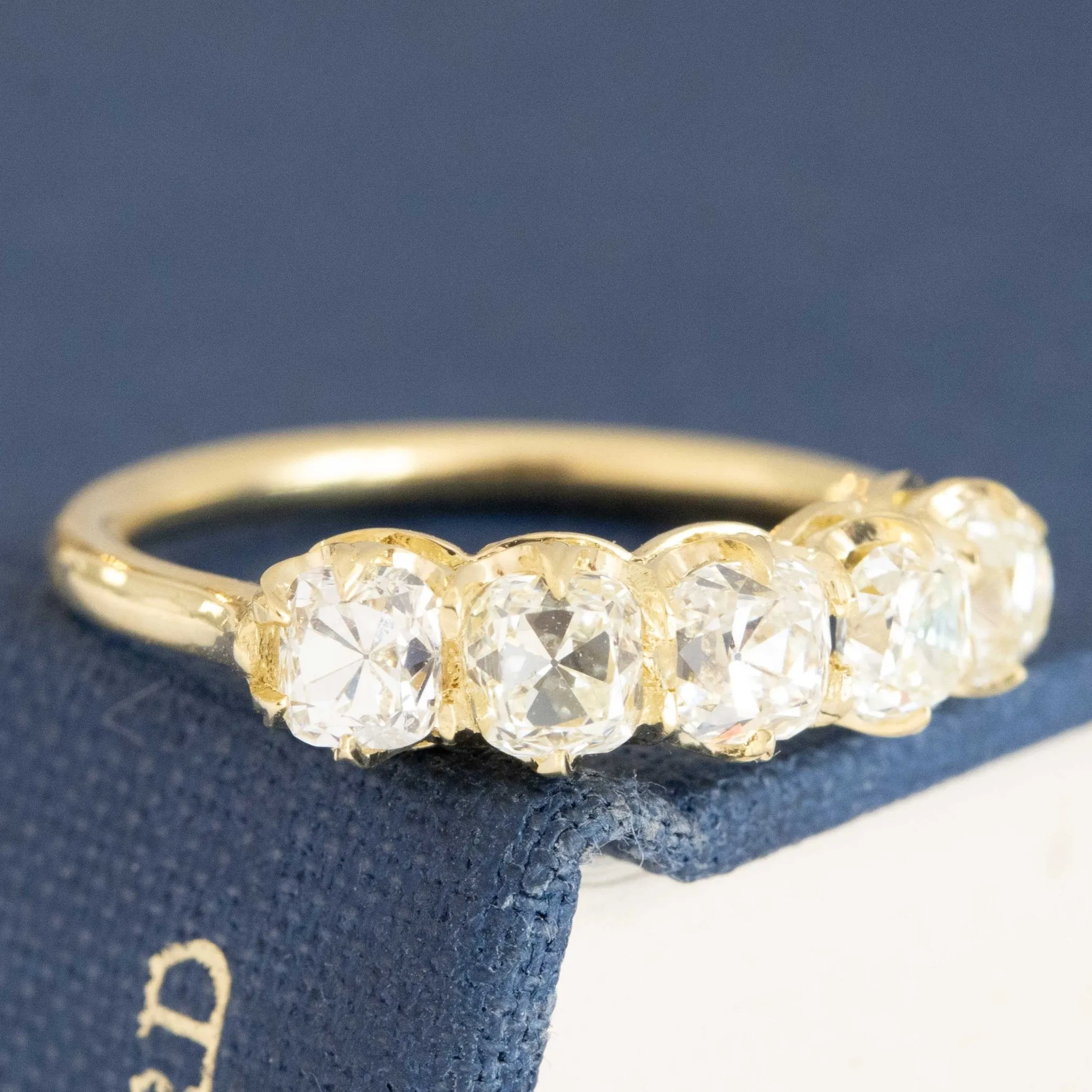 1.52ctw Old Mine Cut Diamond 5-Stone Band