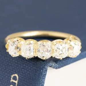1.52ctw Old Mine Cut Diamond 5-Stone Band