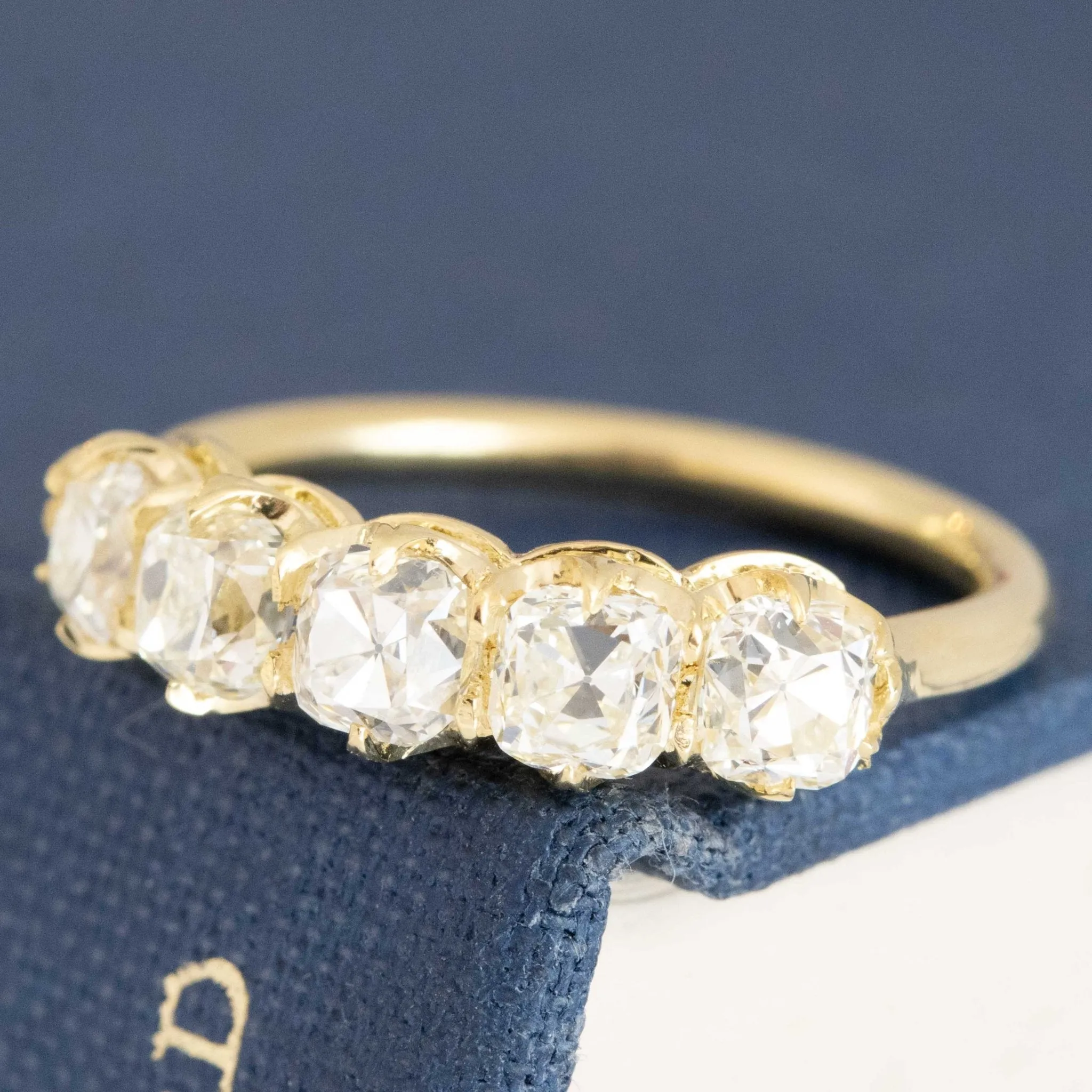 1.52ctw Old Mine Cut Diamond 5-Stone Band