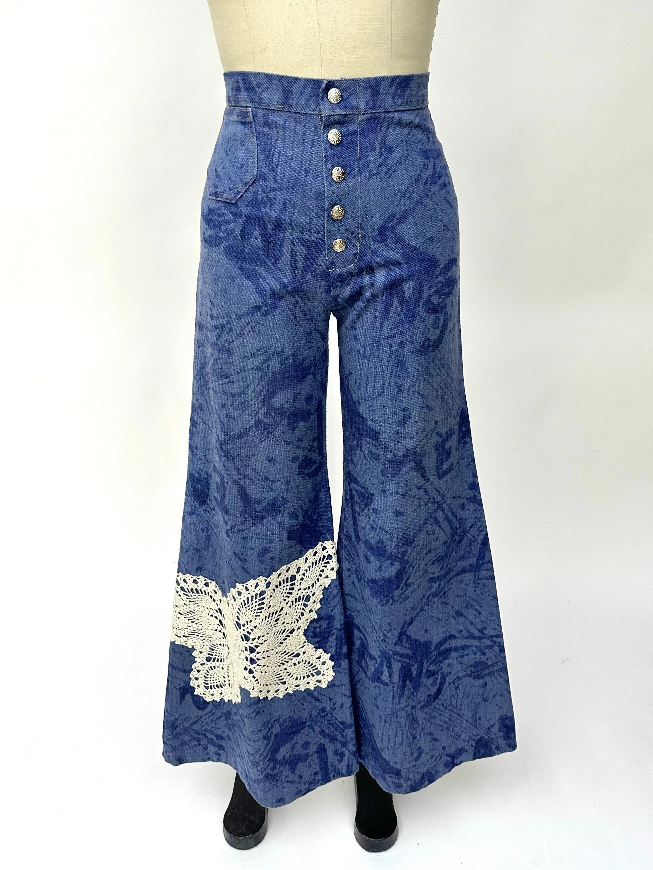1970s Mega Bells Butterfly Jeans