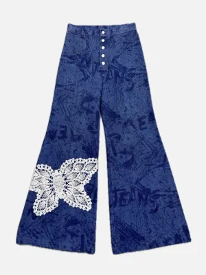 1970s Mega Bells Butterfly Jeans