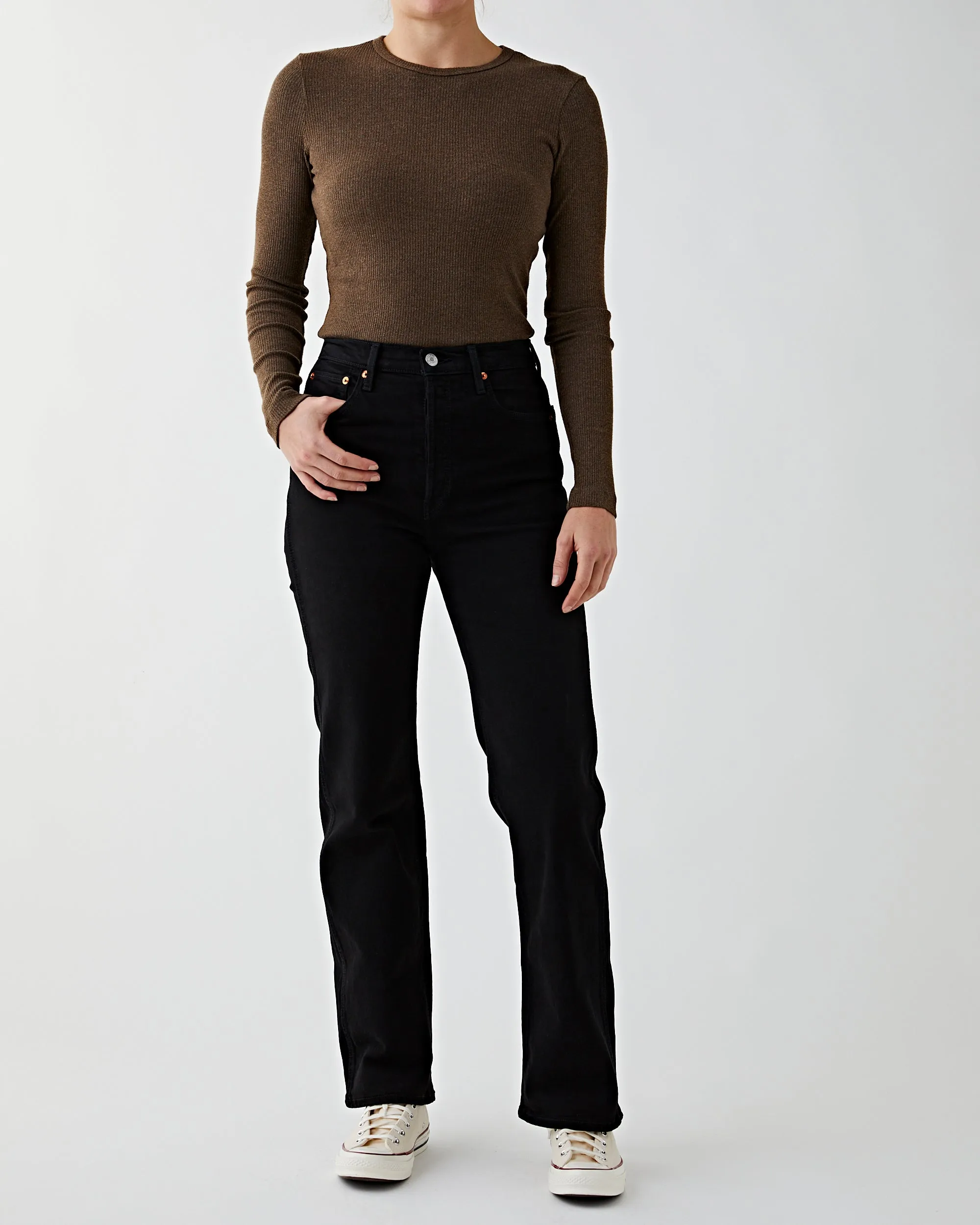 90's High Rise Loose Black
