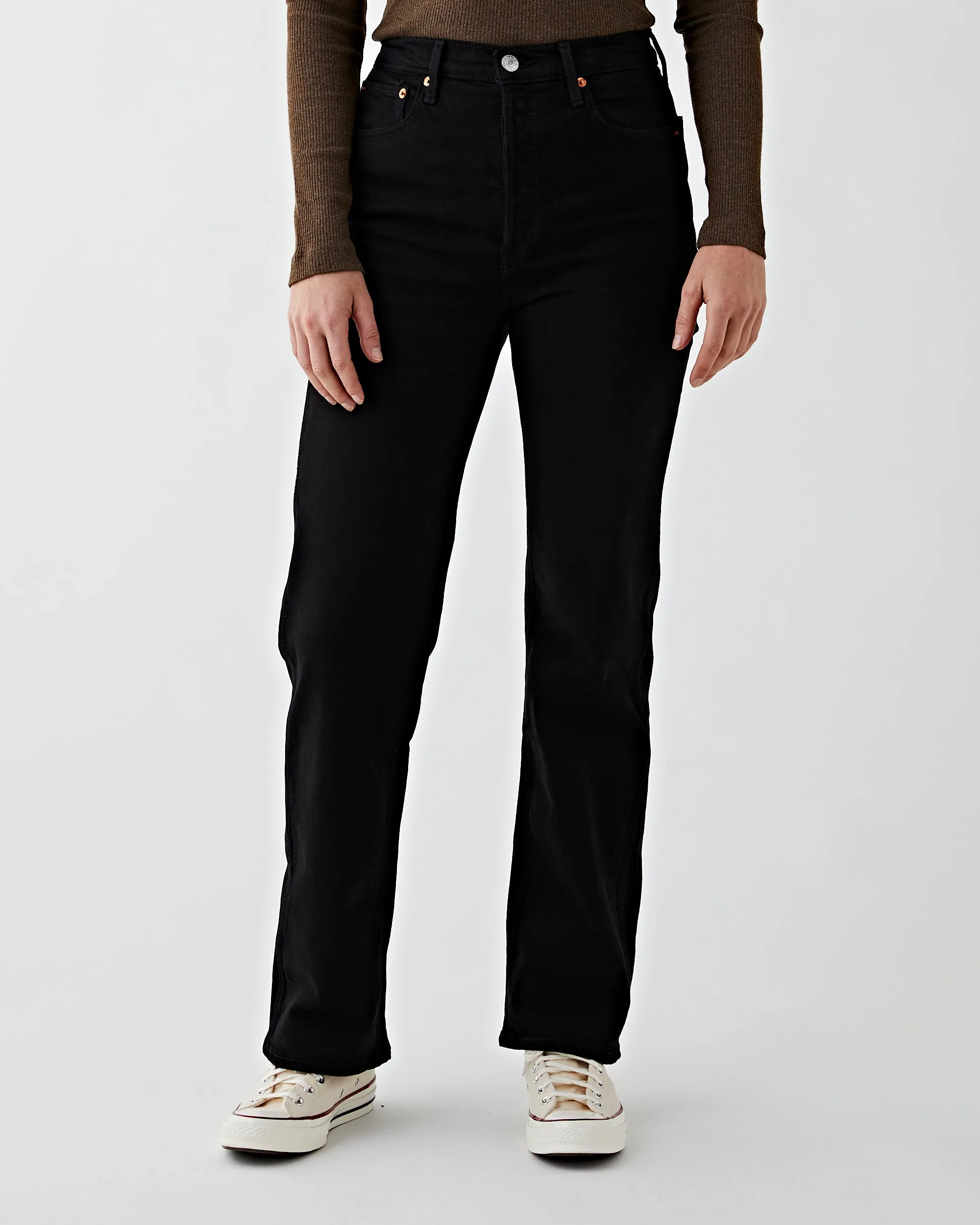 90's High Rise Loose Black