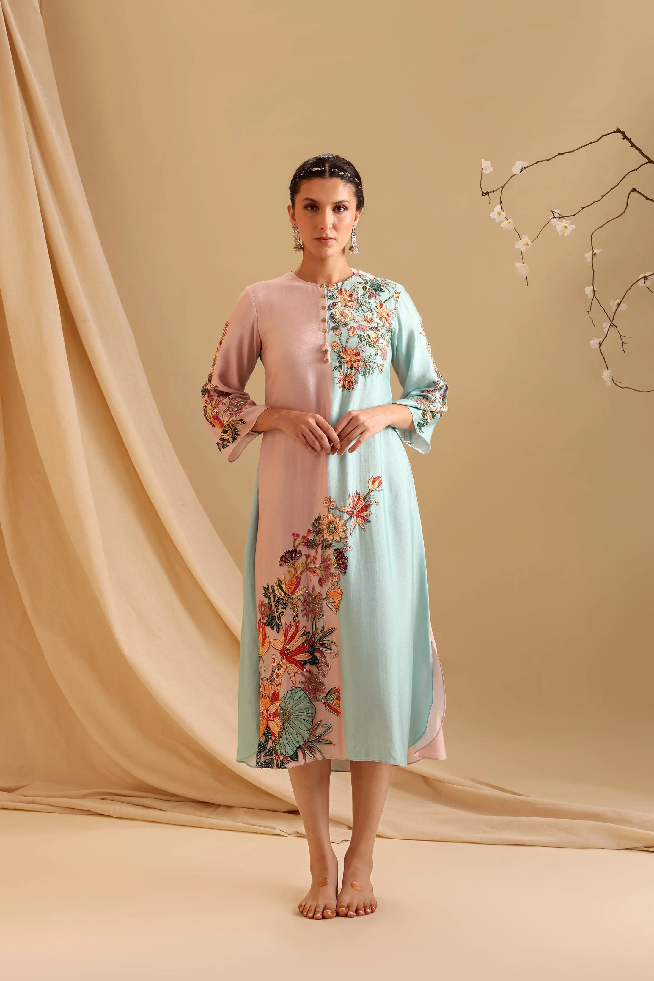 Aarani Embellished Colourblock Dress