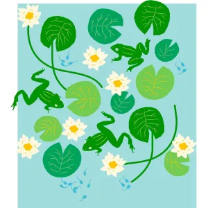 Adult's Water Lilies Short Sleeve Shirt
