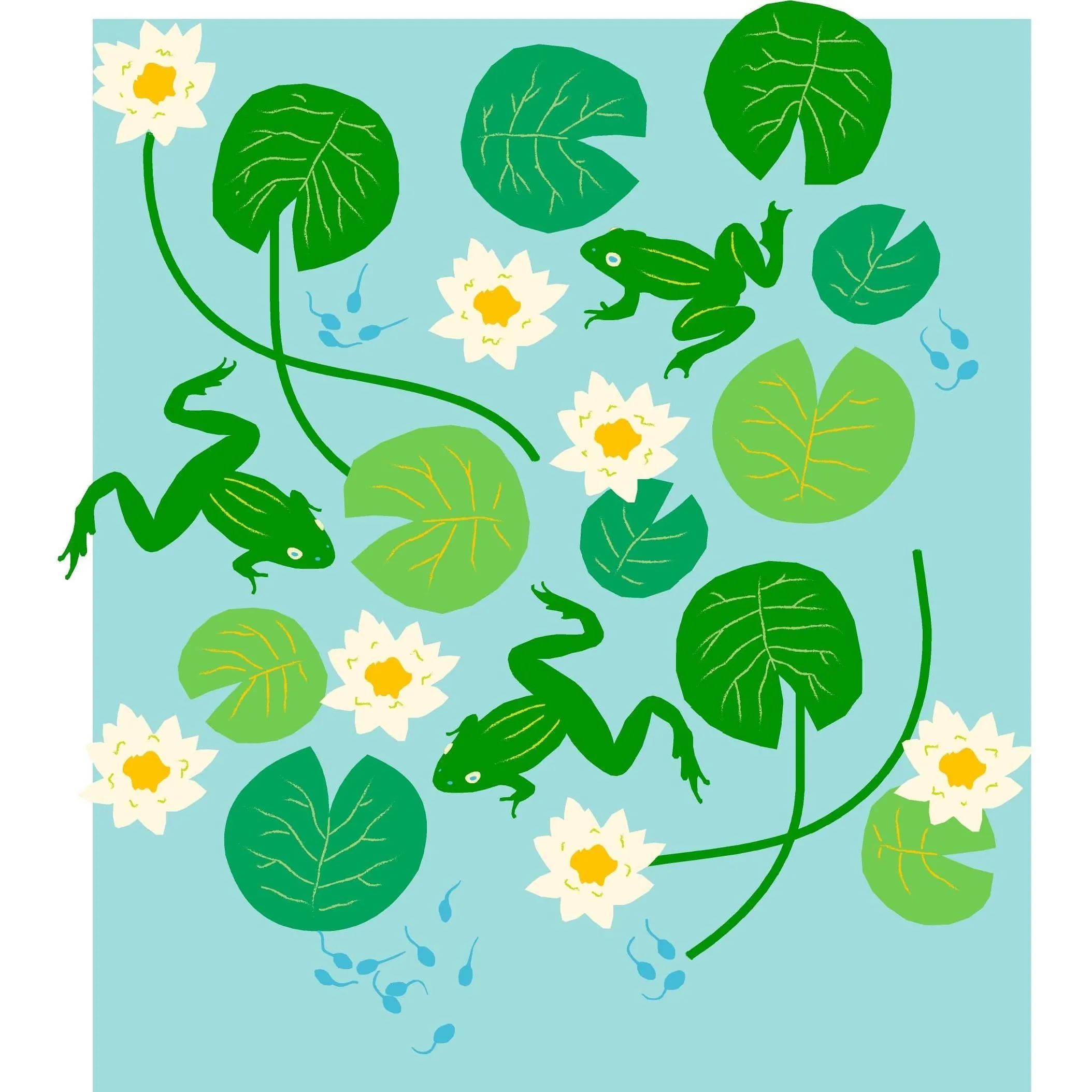 Adult's Water Lilies Short Sleeve Shirt