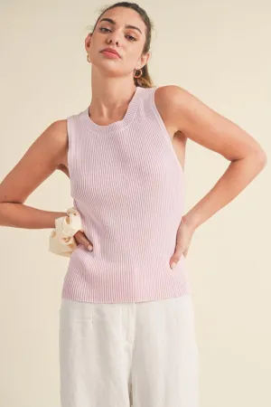 Aemi   Co Ribbed Round Neck Knit Tank