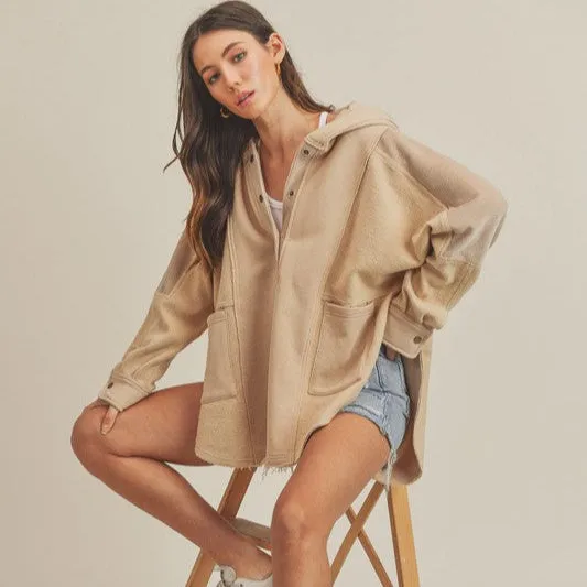 Aemi   Co Slit Half Snap Oversize Hoodie
