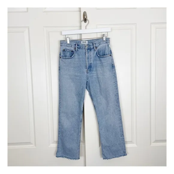 AGOLDE Ripley High Rise Straight Ankle Fray Jeans