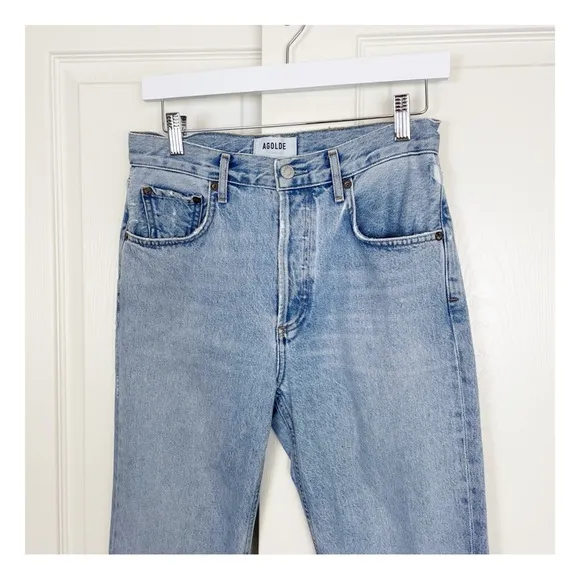 AGOLDE Ripley High Rise Straight Ankle Fray Jeans
