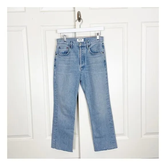 AGOLDE Ripley High Rise Straight Fray Ankle Jeans