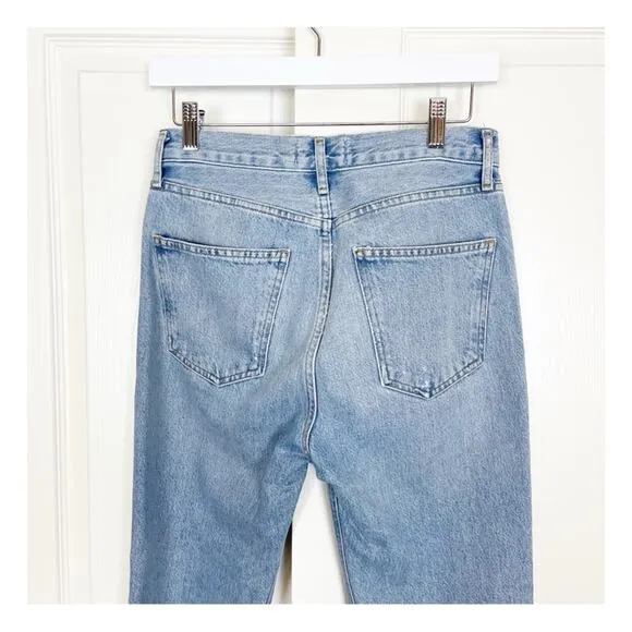 AGOLDE Ripley High Rise Straight Fray Ankle Jeans