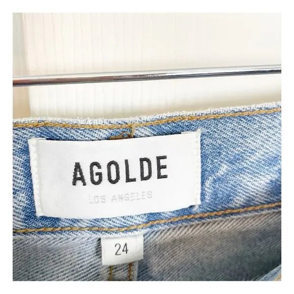 AGOLDE Ripley High Rise Straight Fray Ankle Jeans