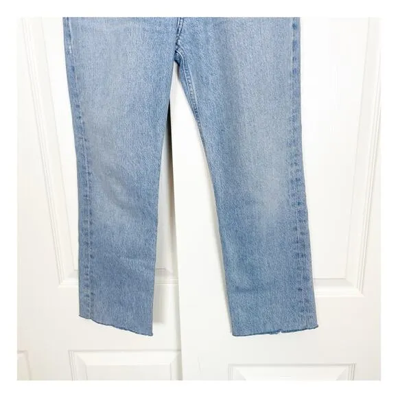 AGOLDE Ripley High Rise Straight Fray Ankle Jeans