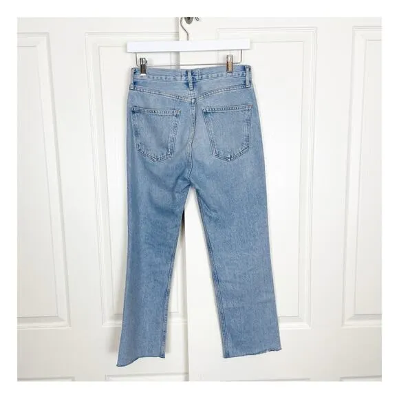 AGOLDE Ripley High Rise Straight Fray Ankle Jeans