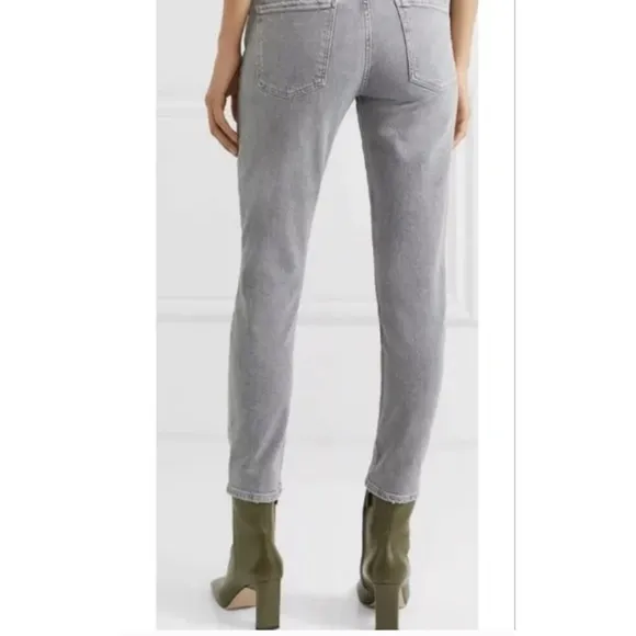 AGolde Toni Mid Rise Light Grey Jeans Size 25