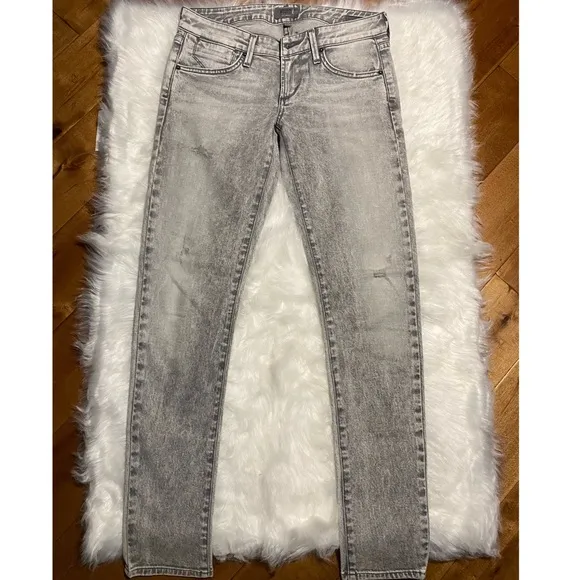 AGolde Toni Mid Rise Light Grey Jeans Size 25