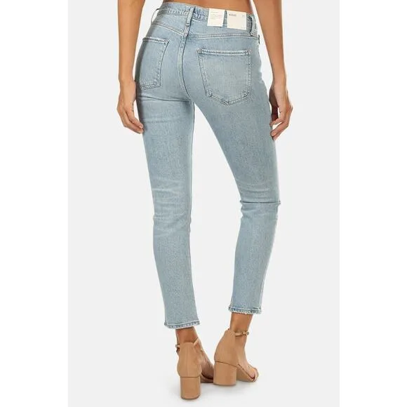 Agolde Toni Mid Rise Skinny Jeans Daylight Light Wash Blue Denim Women's Size 27