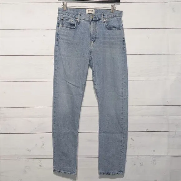 Agolde Toni Mid Rise Skinny Jeans Daylight Light Wash Blue Denim Women's Size 27