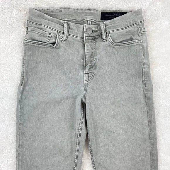 All Saints Grace Frayed Ankle Skinny Jeans