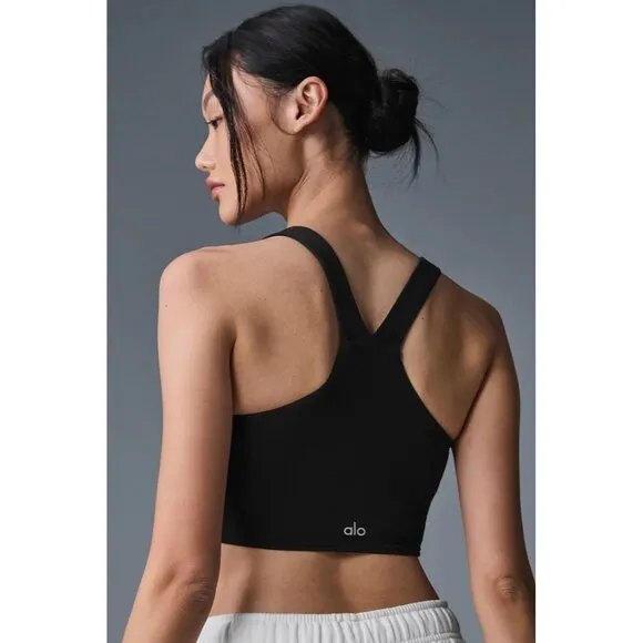 ALO Yoga Airbrush Real Bra Tank Top in Black