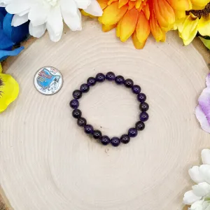Amethyst Gemstone Stretch Bracelet - 6.5 Inches
