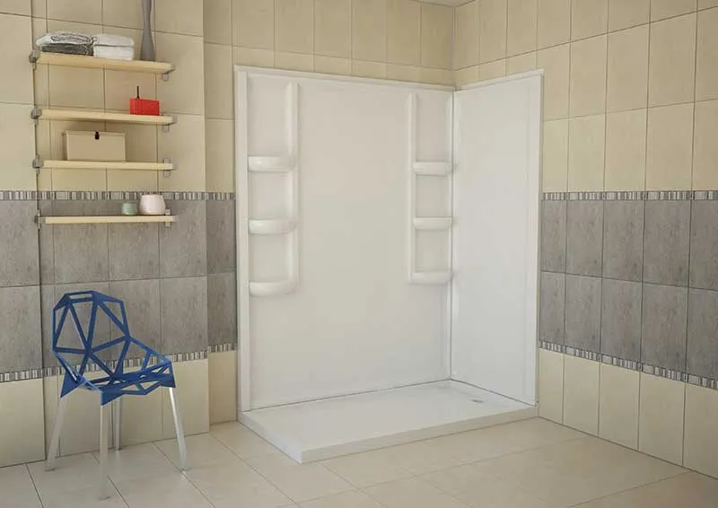 Anzzi Vasu 60 in. x 36 in. x 74 in. 2-piece DIY Friendly Corner Shower Surround in White