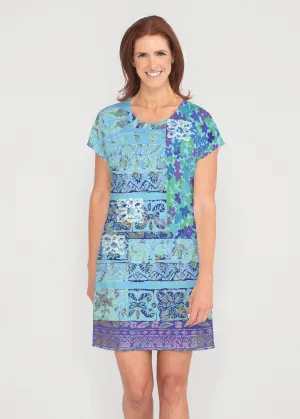Aspen Aqua (19186) ~ Lucy Tee Dress