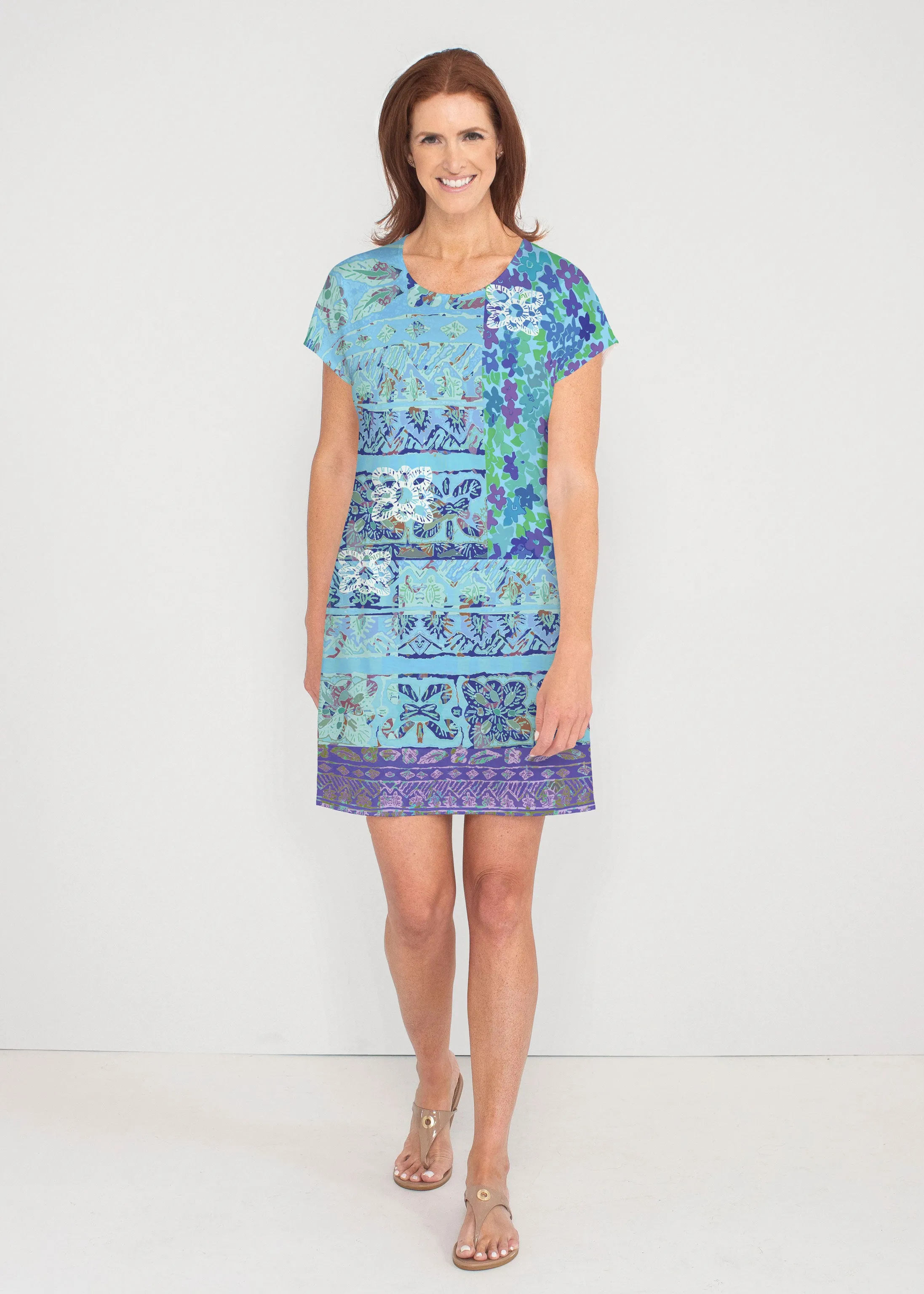 Aspen Aqua (19186) ~ Lucy Tee Dress