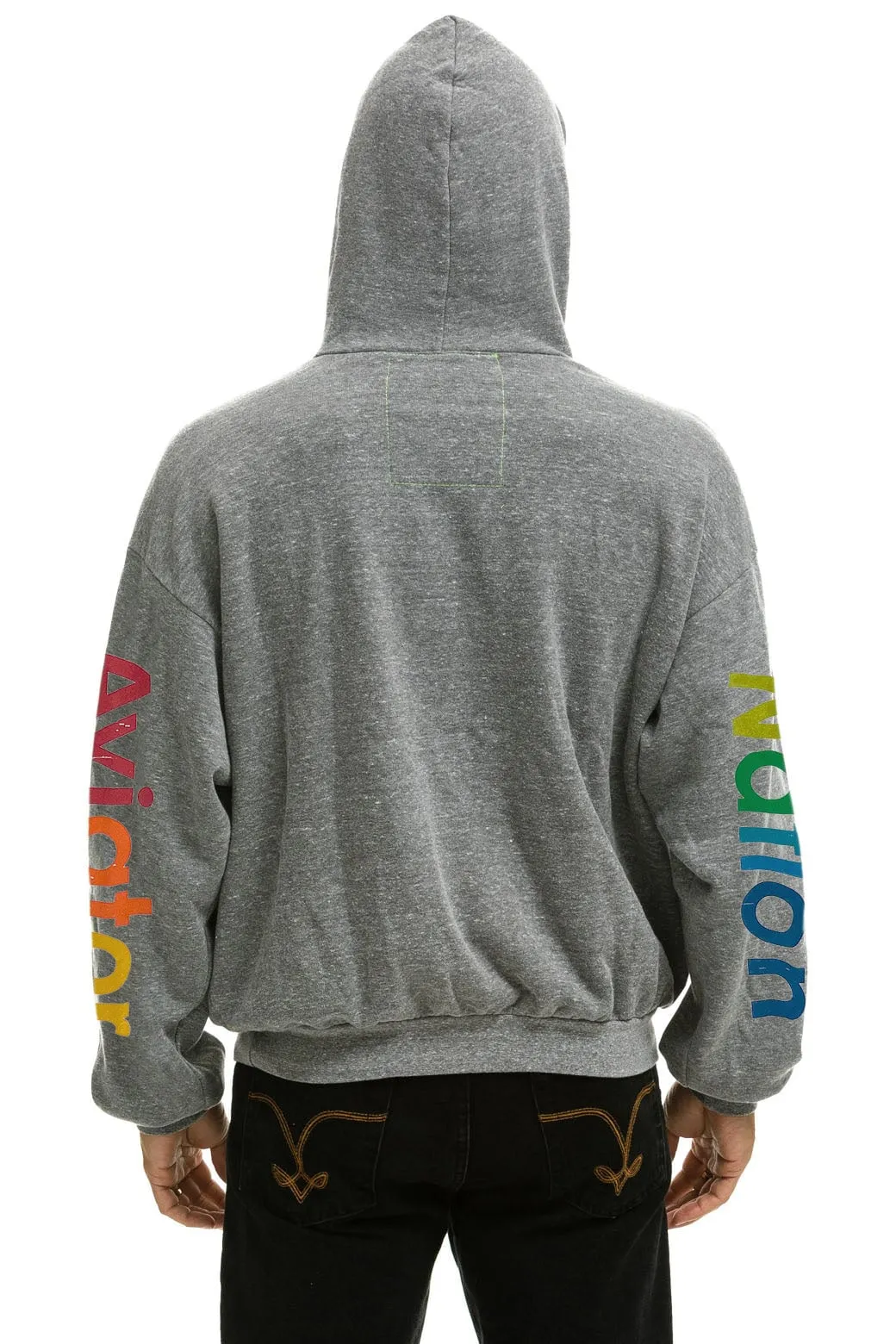 AVIATOR NATION NEW YORK CITY RELAXED PULLOVER HOODIE - HEATHER GREY