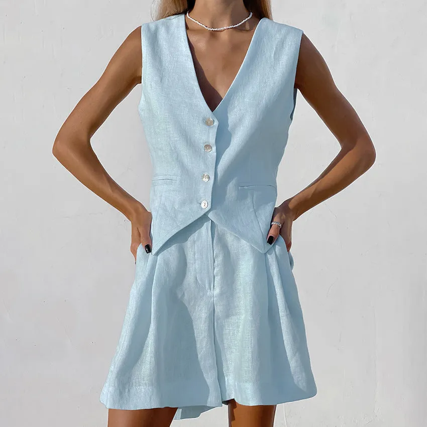 Ayessa - Tailored Vest and Shorts Set