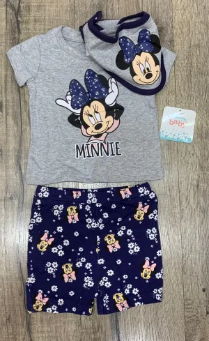 BABY DISNEY 'MINNIE MOUSE' LOUNGE-WEAR SHORTS SET (0-12 MONTHS) S19110