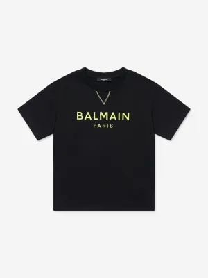 Balmain Kids Logo T-Shirt in Black