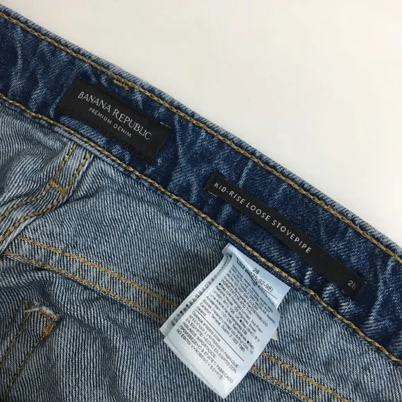 Banana Republic Mid Rise Loose Stovepipe Jeans 28
