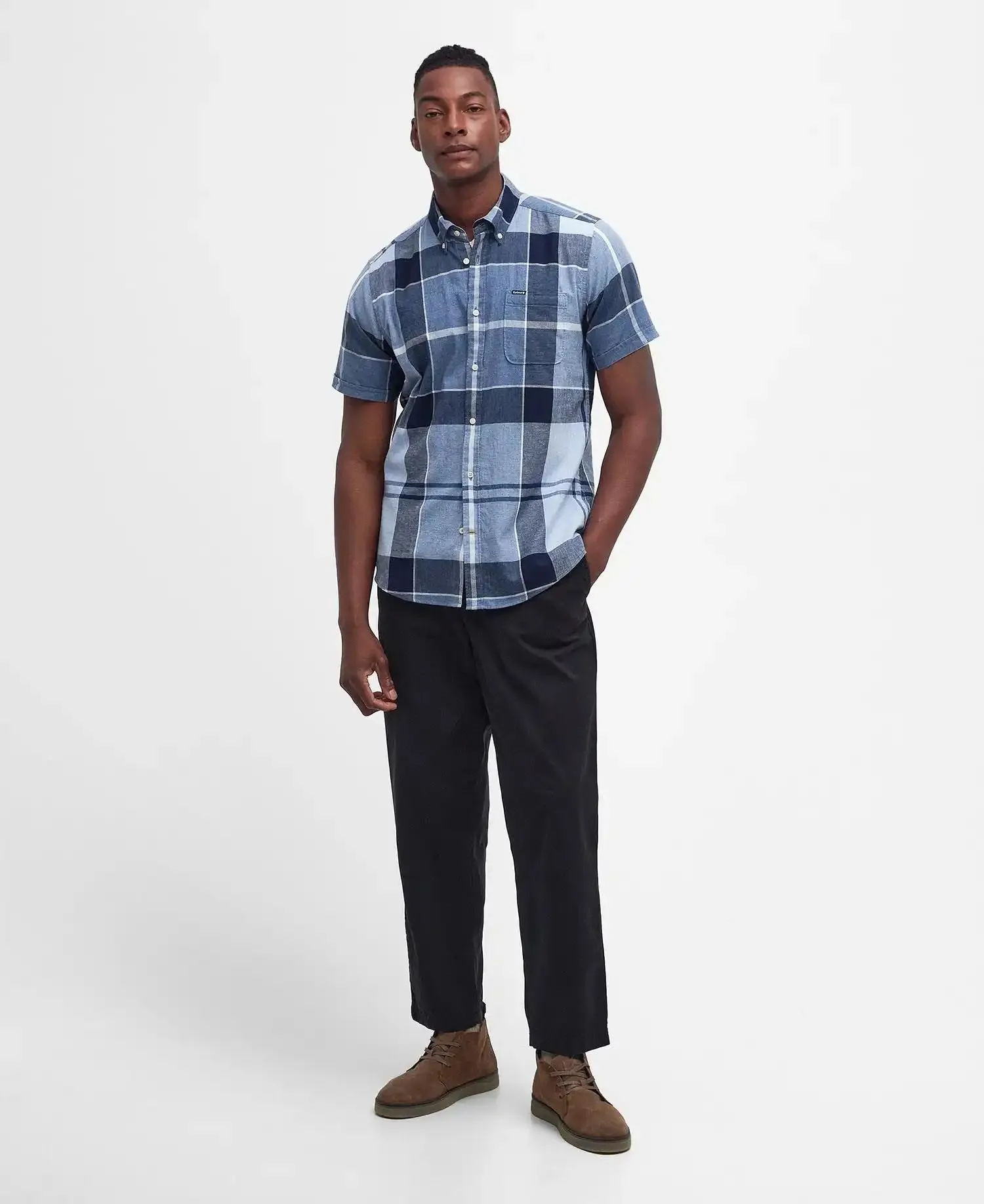 Barbour Mens Doughill Short Sleeve Shirt Berwick Blue