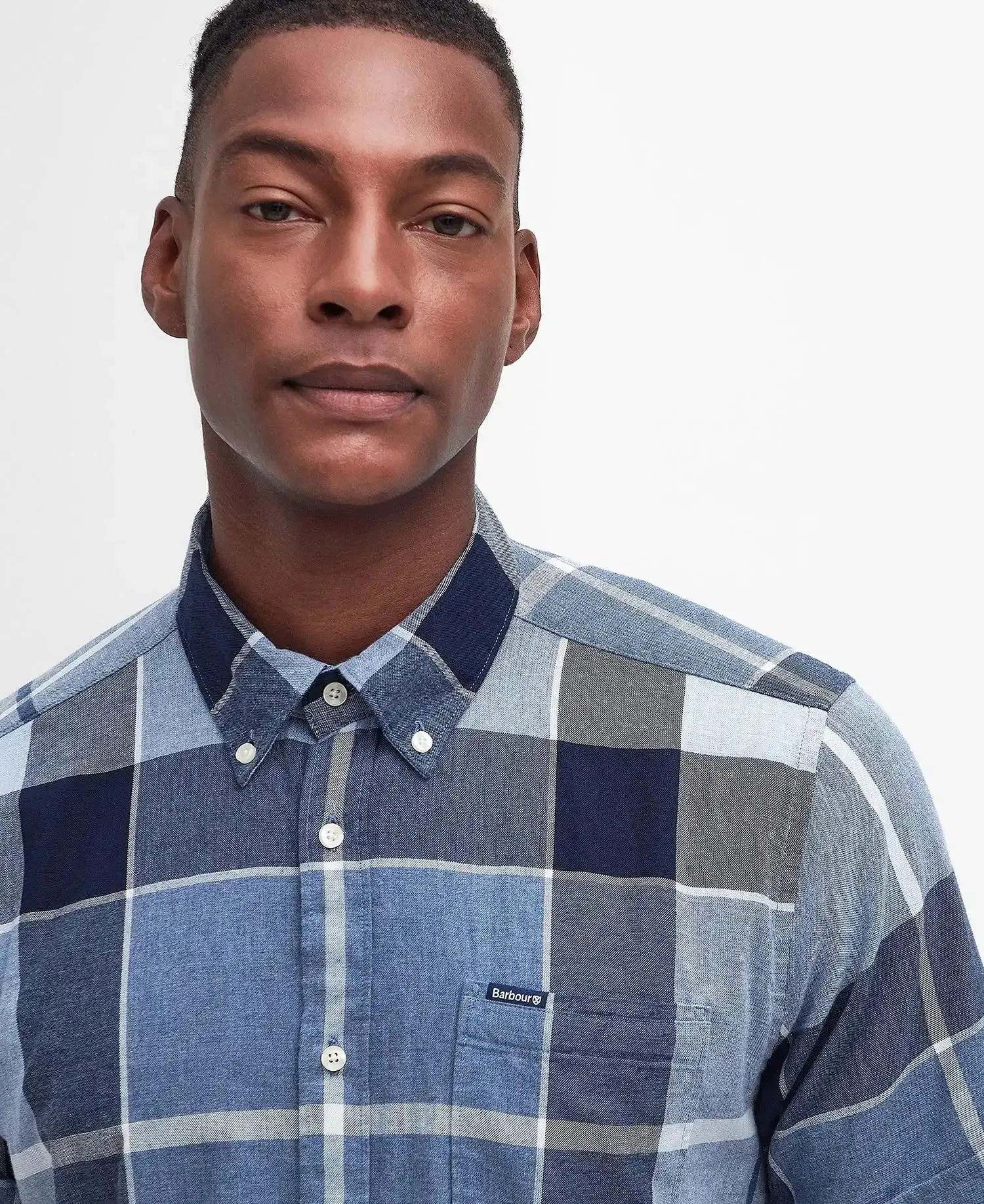 Barbour Mens Doughill Short Sleeve Shirt Berwick Blue