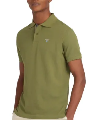 Barbour Mens Tartan Pique Polo Shirt Burnt Olive