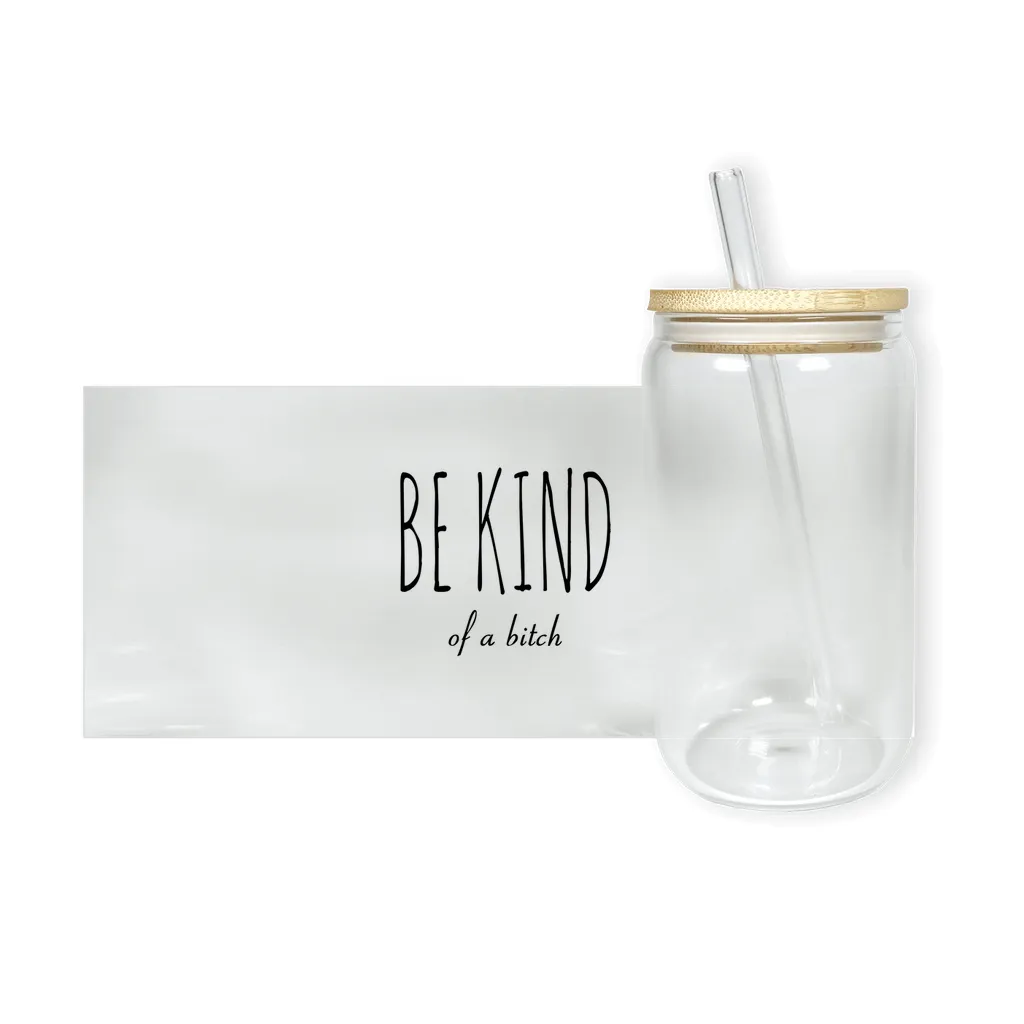 Best Friend Gift, Friendship Gift, Funny Bff Gift, Be Kind of A Bitch, Can Shaped Glass, Rude Iced Coffee Cup