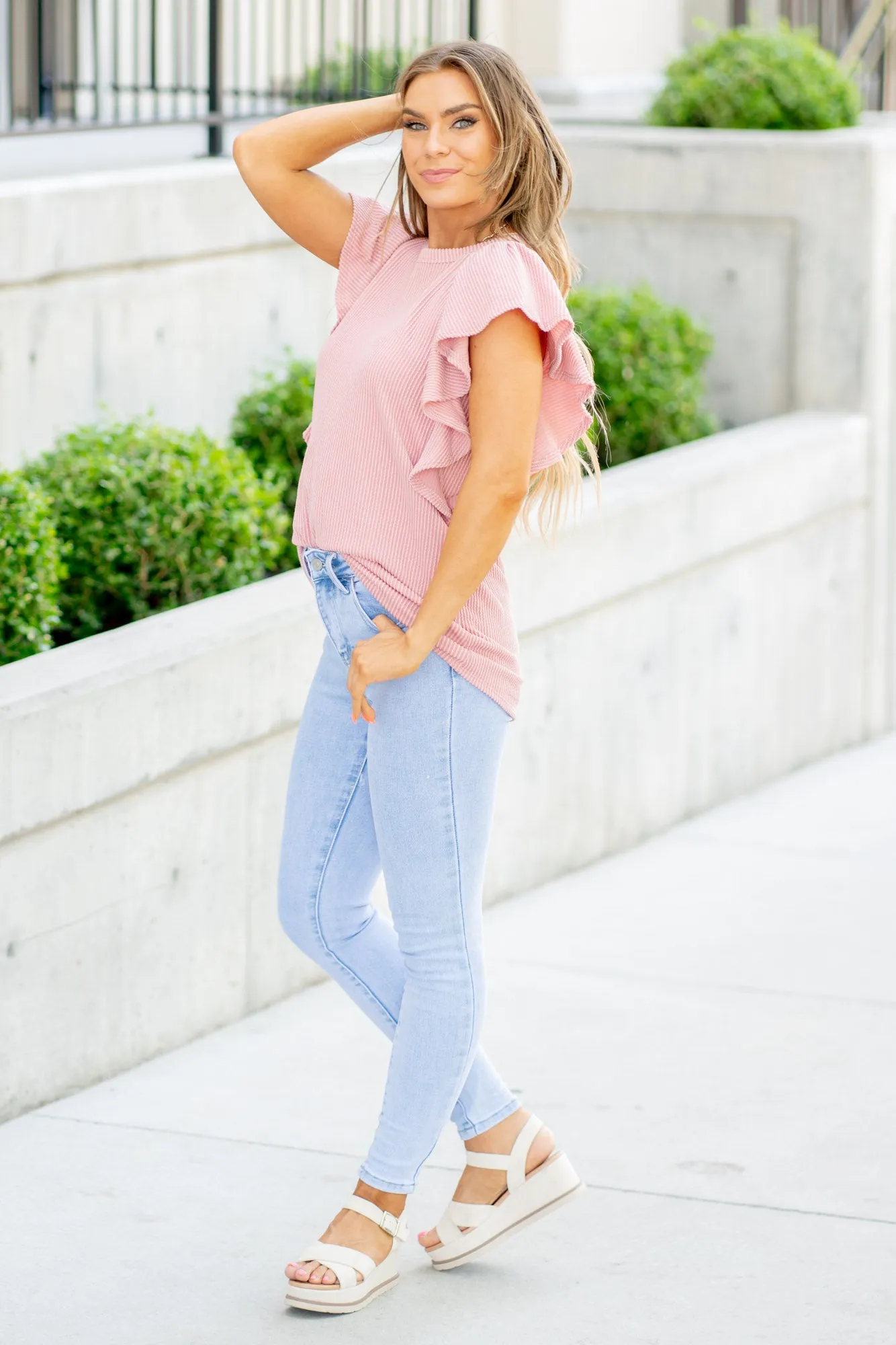 Bev High Rise Ankle Skinny Jeans Light Blue