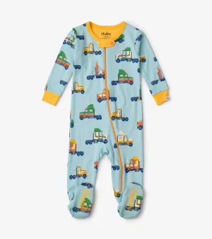 Big Rig Trucks Footed Coverall