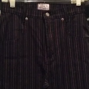Black jeans with pink, green stripe, light weight jeans, stretch, 6