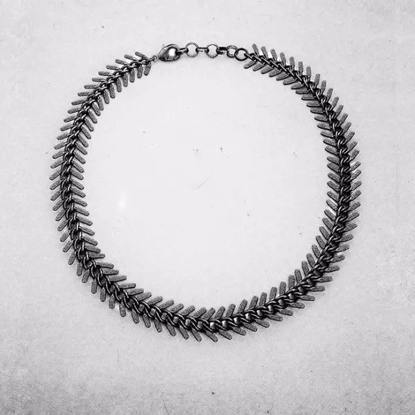 Black Railway Choker / Wrap Bracelet