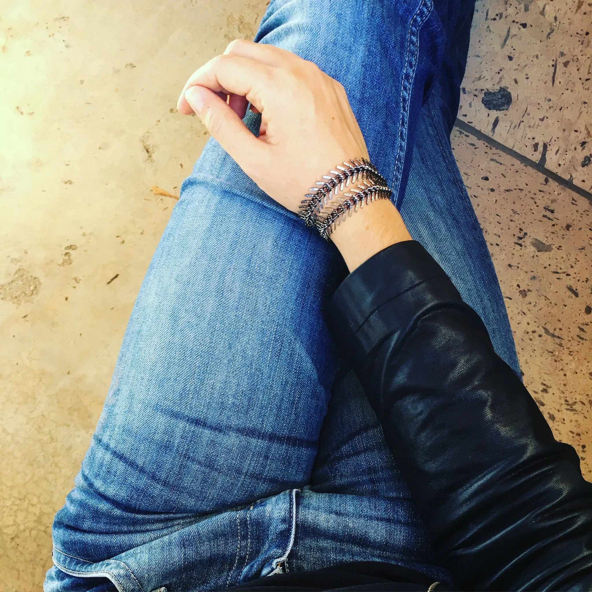 Black Railway Choker / Wrap Bracelet