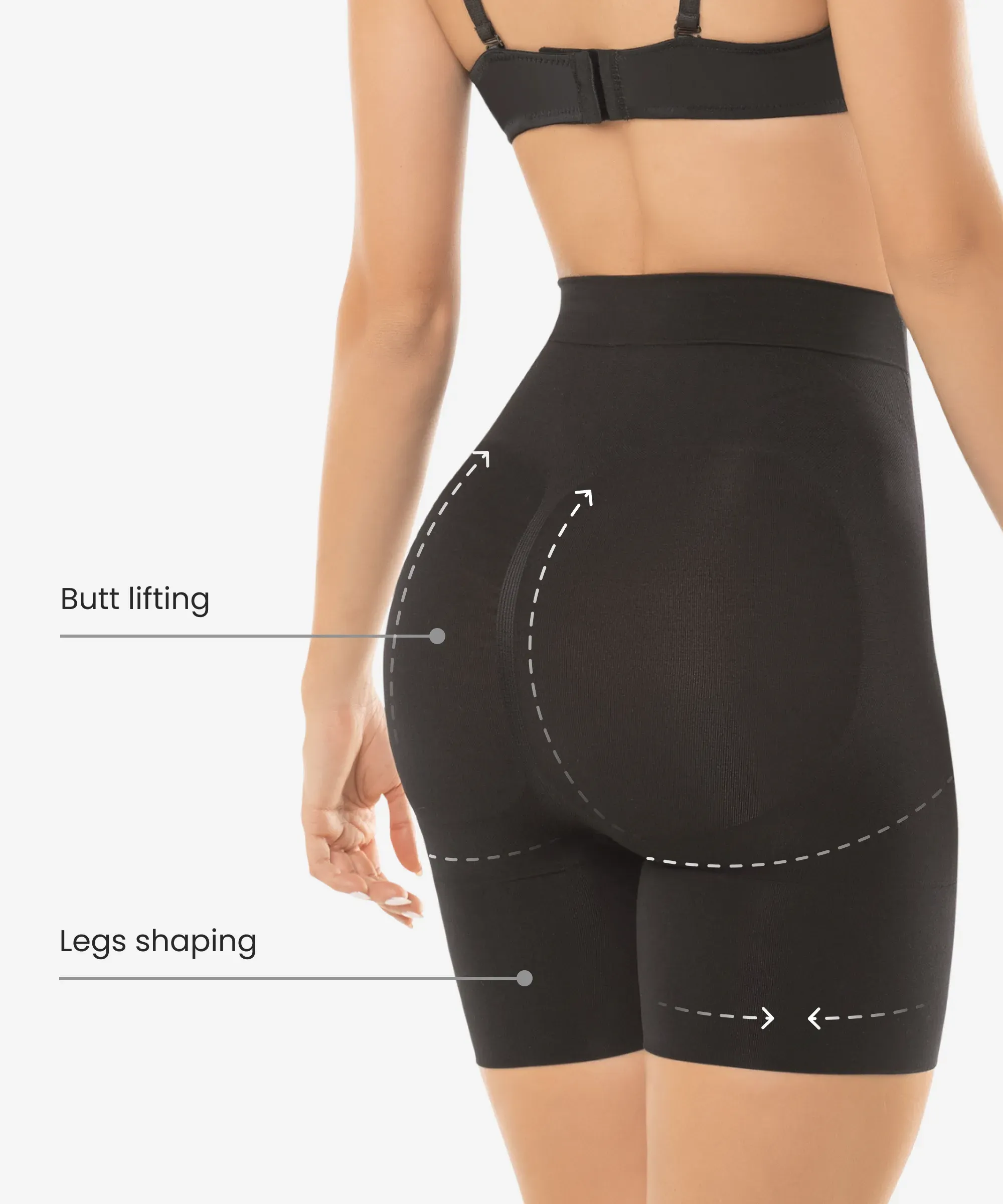 Black Seamless Shorts 4-Pack in style 1504