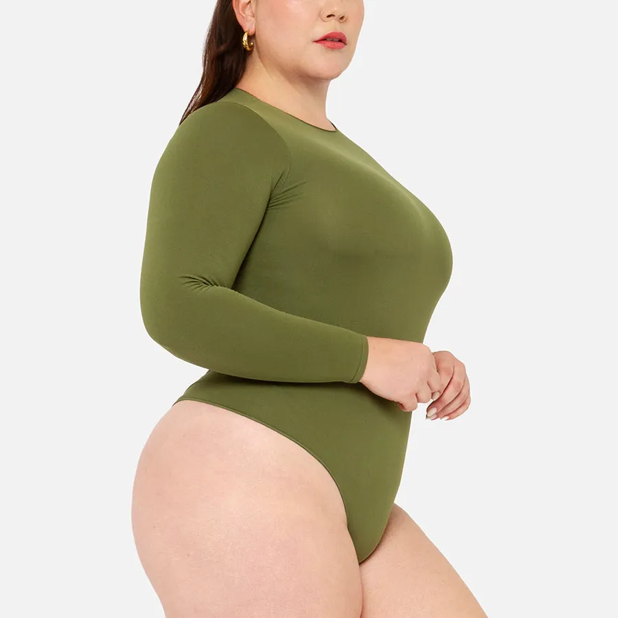 Bodysuit de manga larga Stretch