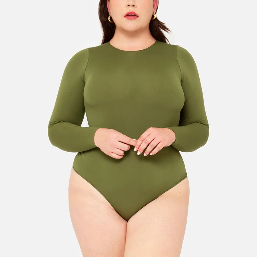 Bodysuit de manga larga Stretch