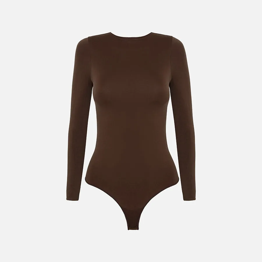 Bodysuit de manga larga Stretch