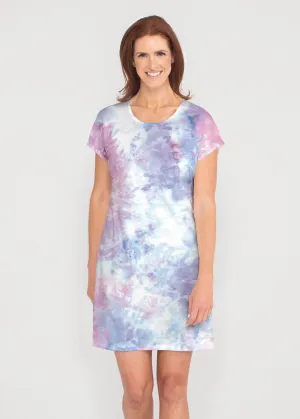 Boho Ice (16230) ~ French Terry Short Sleeve Crew Dress