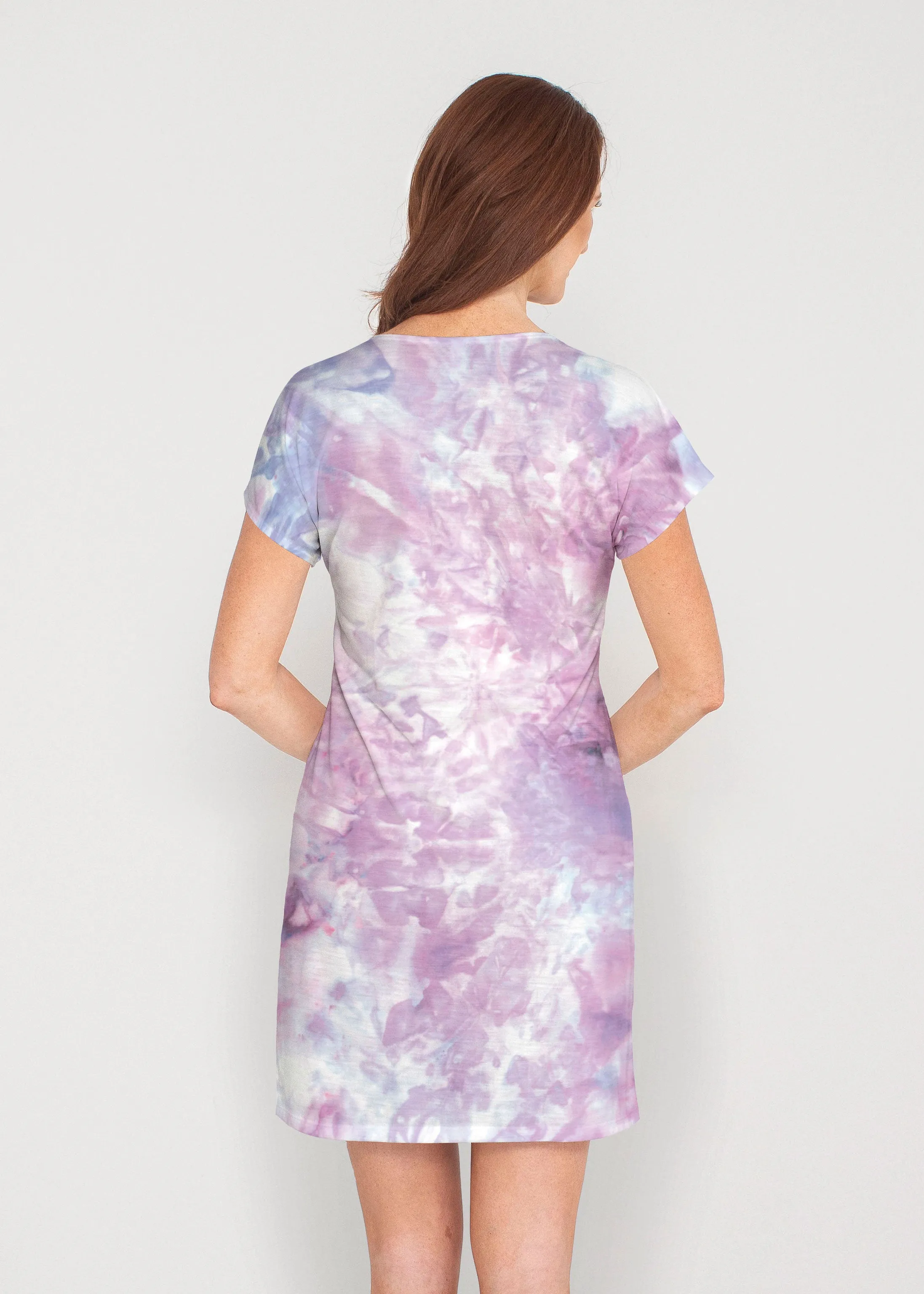 Boho Ice (16230) ~ French Terry Short Sleeve Crew Dress